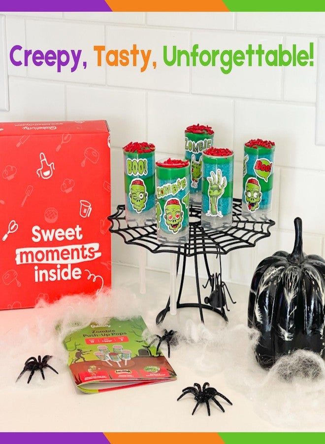 Baketivity Zombie Push-Up Pops Baking Kit for Kids Halloween Baking Kit with Pre-Measured Ingredients Zombie Decorations & Step-by-Step Guide DIY Cake & Pudding Push-Up Pops Kit Fun Family Activity Party Gift - Image 4